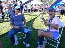 Marcia Ribiero with her husband Carlos at the Morgan Hill Marathon
