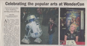 Top half of scan of WonderCon article by writer Angela Young