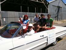 Photo of the Morgan Hill Freedom 5K winners in the parade