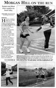 Scan of a front page article by writer Angela Young