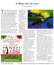 Scan of an article by Angeie Young in the May 2008 issue of Out and About the Valley Magazine