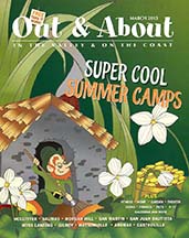 Cover of out & about magazine, article by writer Angela Young