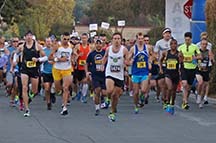 Runners at the start line of the Morgan Hill Marathon