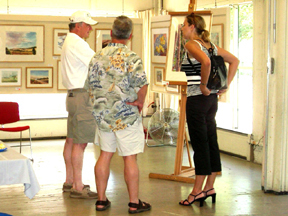 Customers at the Pacific Art League