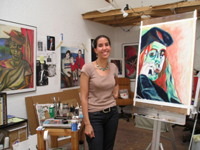 Saaba in her studio